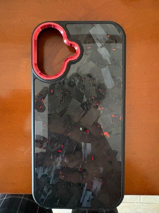Funda Carbon Concept Forjado Roja IPhone 16