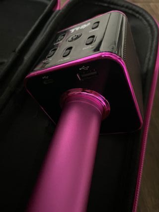 Micrófono La voz Karaoke Rosa con Estuche