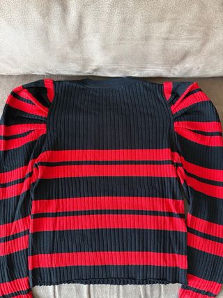 Jersey Zara Rayas Negras y Rojas