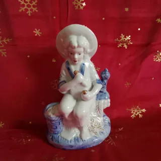 Lote 2 Figuras Porcelana Cisne y Niño