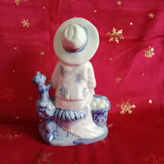 Lote 2 Figuras Porcelana Cisne y Niño