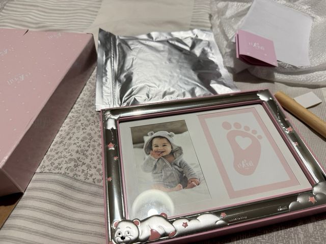 Portafotos Plata Bebé Huellas