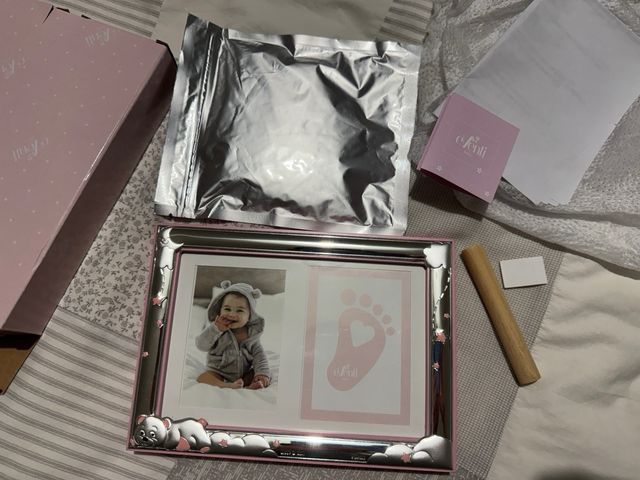 Portafotos Plata Bebé Huellas