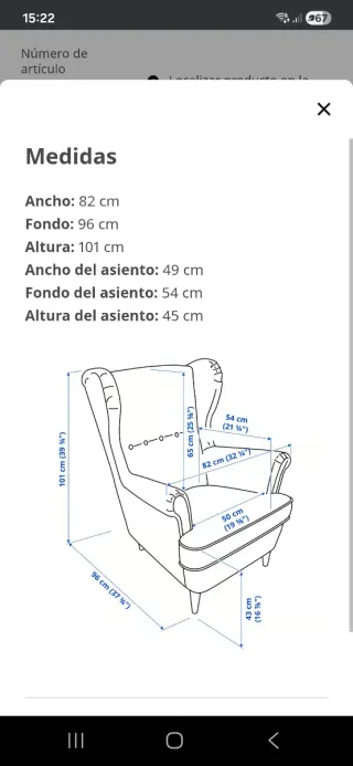 Poltrona relax Strandmon Ikea verde