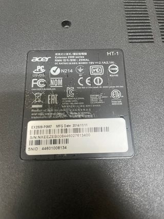 Computer portatile Acer Extensa 2509 nero