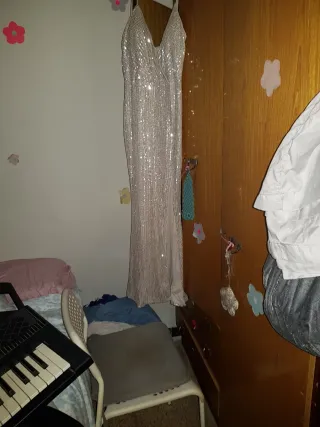 Vestido de fiesta plateado