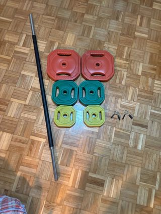 Set de Pesas Riscko Pump con Barra