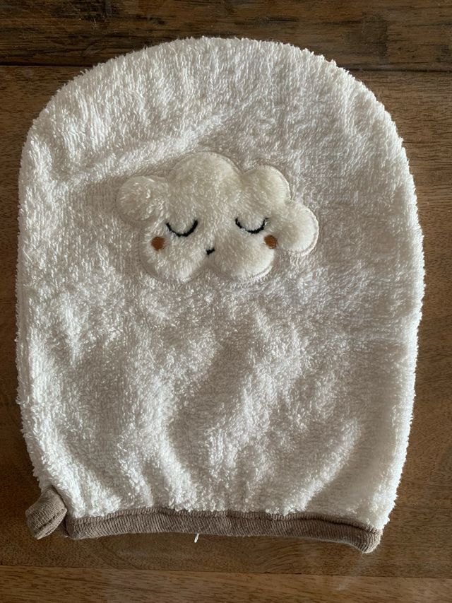 Guanto bagnetto neonato nuvola antigraffio