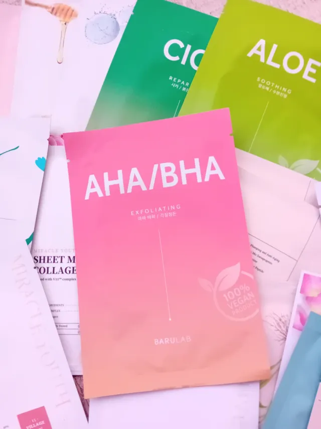 Mascarillas Faciales AHA/BHA, Aloe, Cica