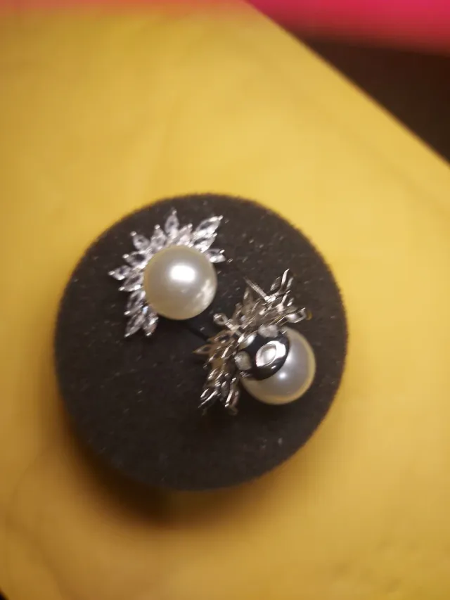 Pendientes fiesta perlas y circonitas cúbicas