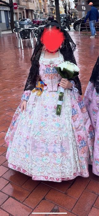 Traje de Fallera Niña rosa para desde 5 años