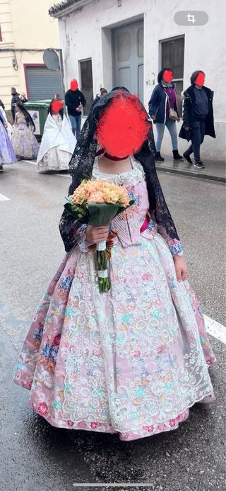 Traje de Fallera Niña rosa para desde 5 años