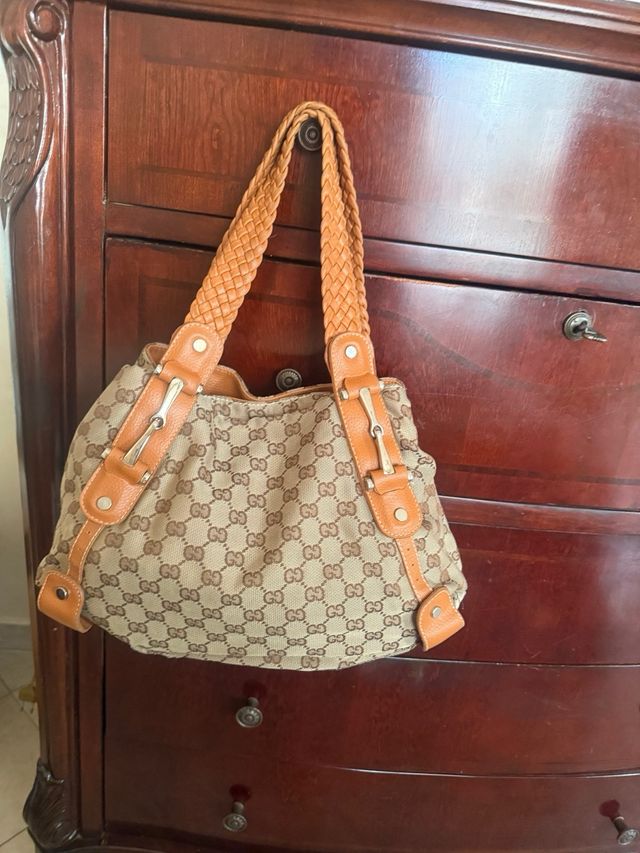 Borsa Gucci Pelham tela monogram beige/marrone