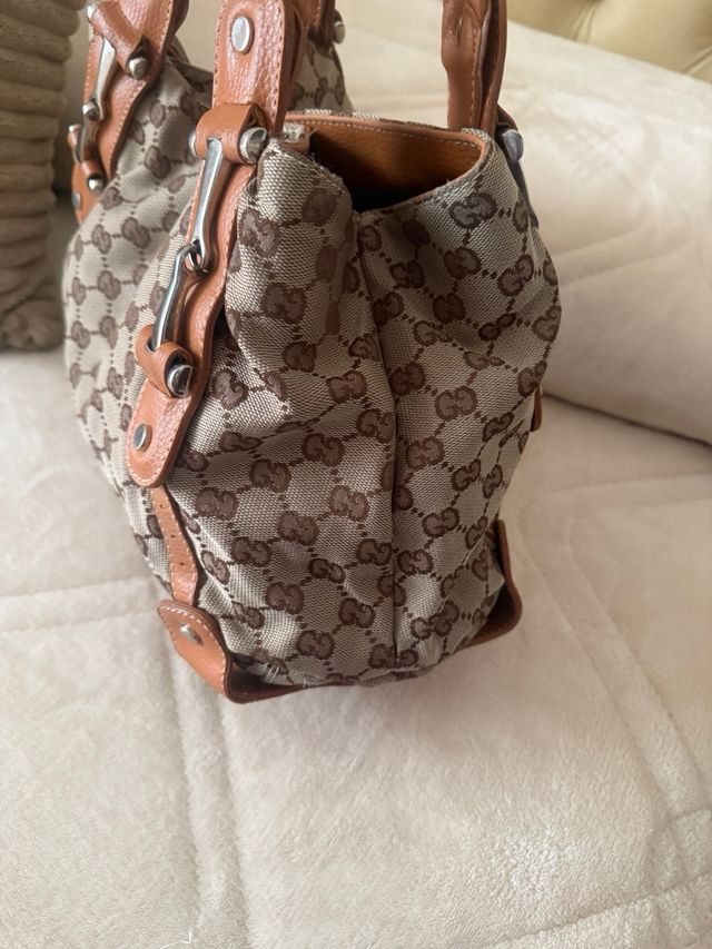 Borsa Gucci Pelham tela monogram beige/marrone
