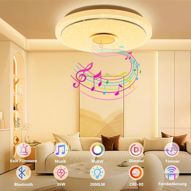 NUEVO - Plafón Techo LED RGB Regulable 36W 30cm