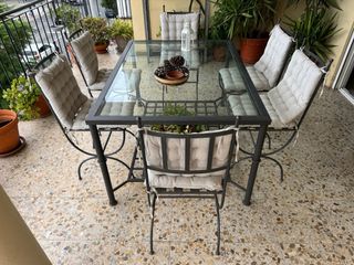 Mesa y Sillas Exterior Hierro Forjado