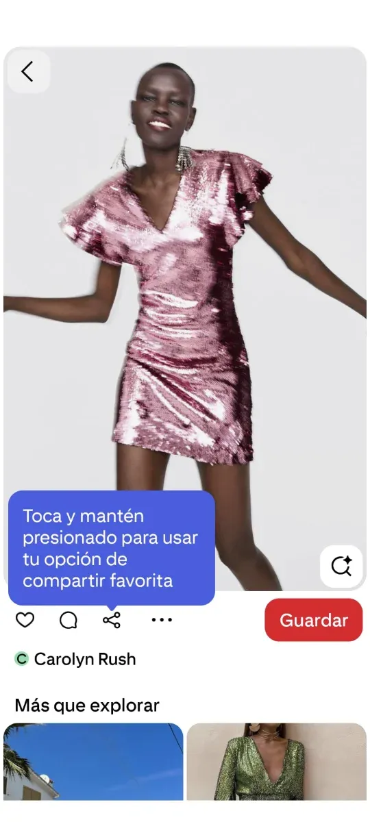 Vestido lentejuelas Zara rosa talla M Sin estrenar