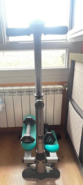 Stepper Domyos con manillar y mancuernas
