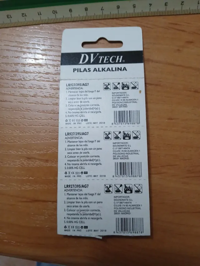 Pilas Alcalinas DVTECH LR927 AG7 (6uds)