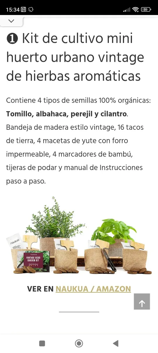 Kit Cultivo Hierbas Aromáticas Mini Naukua
