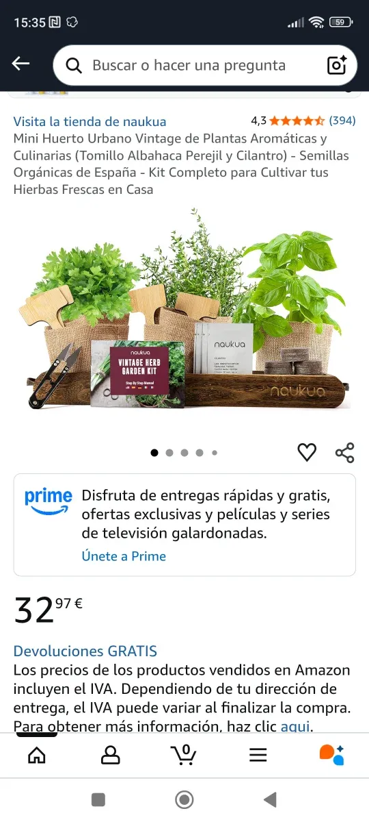 Kit Cultivo Hierbas Aromáticas Mini Naukua