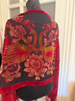 Stola elegante in crêpe e ciniglia