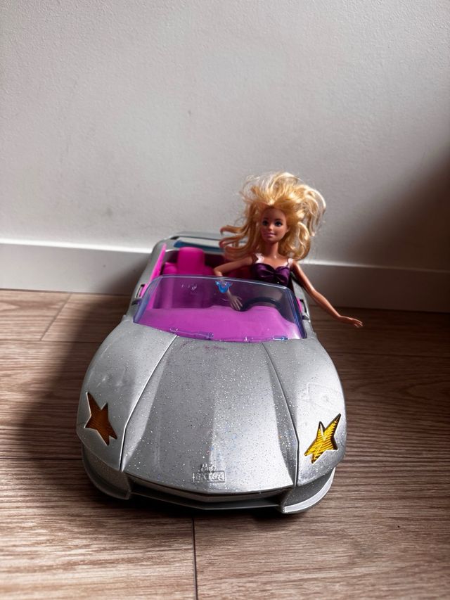 Coche Juguete Barbie Plateado
