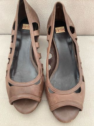Zapatos Vialis Marrones Mujer + Tacón plano (Pack)