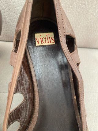 Zapatos Vialis Marrones Mujer + Tacón plano (Pack)