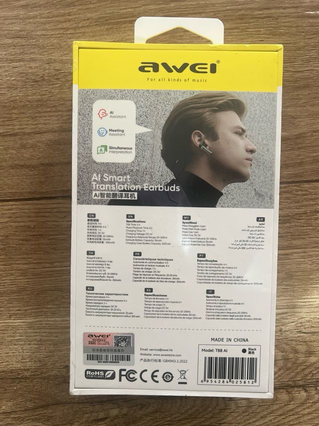 Auriculares Awei T88 AI Traducción