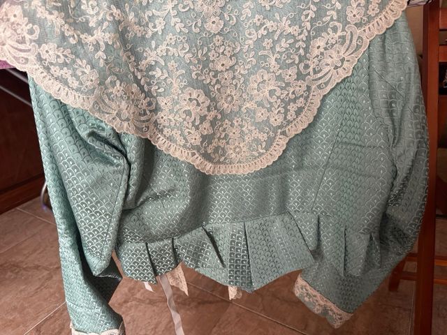 Corpiño de fallera azul y blanco