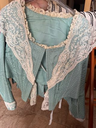 Corpiño de fallera azul y blanco