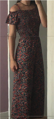 Mono floral corto hombros descubiertos