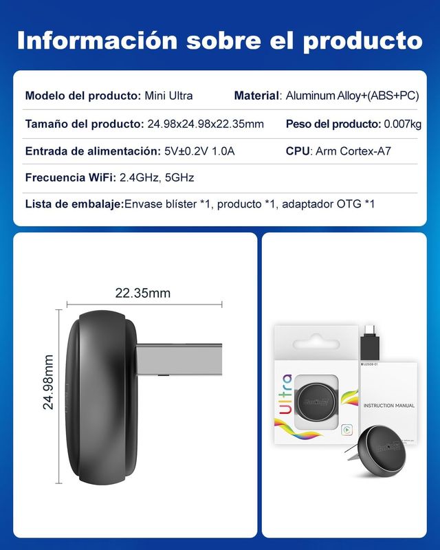 NUEVO - Carlinkit Adaptador CarPlay Android Iphone