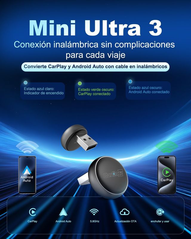 NUEVO - Carlinkit Adaptador CarPlay Android Iphone