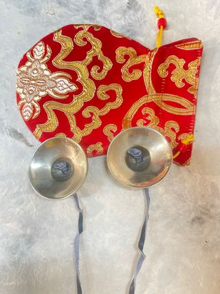 Campane tibetane in metallo con custodia