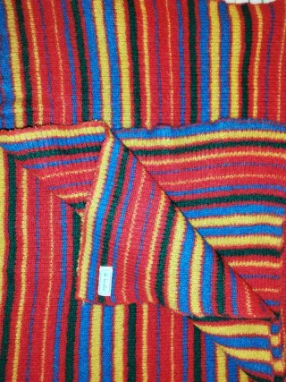 Scialle in lana a righe multicolor