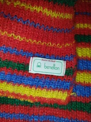 Scialle in lana a righe multicolor