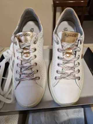 Sneakers Igi&Co beige e rosa