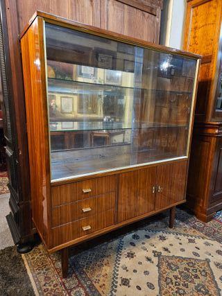 Cristaleira Madeira e Vidro - Bom Estado