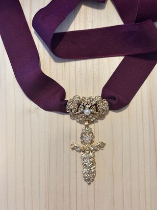 Cruz Fallera Serres Dorada y Morada