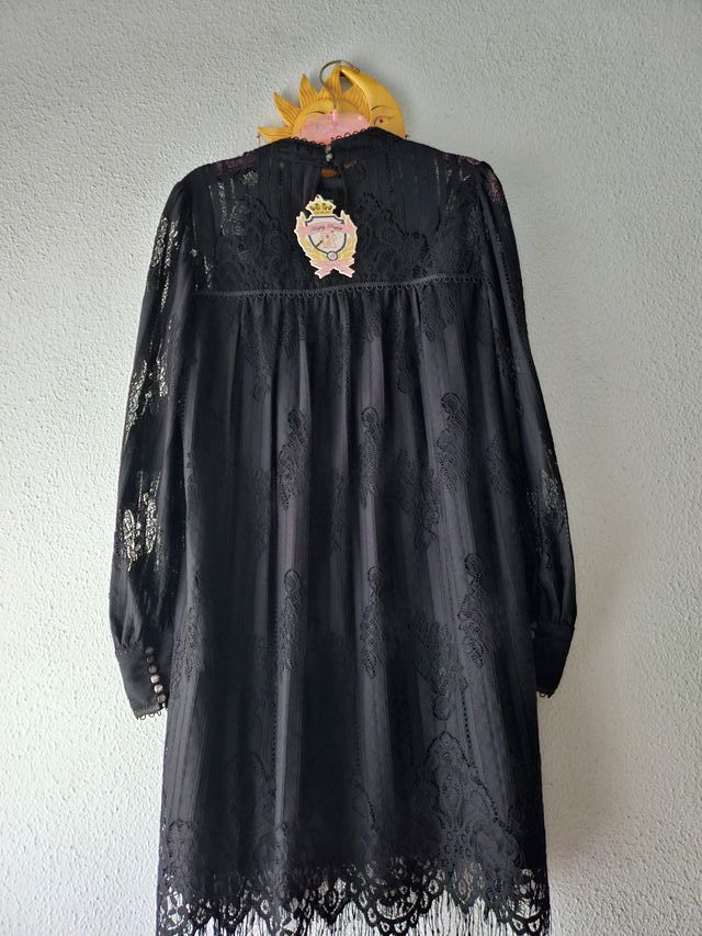 Vestido Highly Preppy Negro Encaje