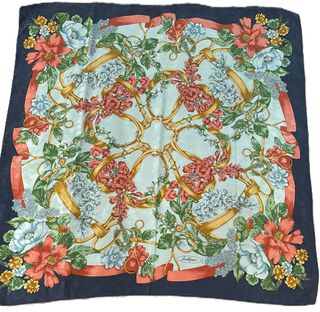 Pañuelo Seda Vintage Flores y Cintas