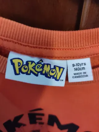 Sudadera Pokémon Naranja Talla 9-10 años