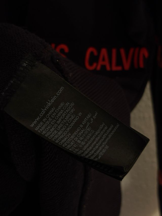 Sudadera Calvin Klein Jeans Negra Logo Repetido