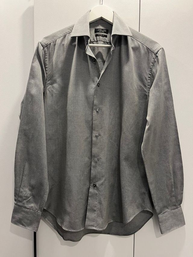 Camisa Zara hombre Gris Talla M Tailored Fit nueva