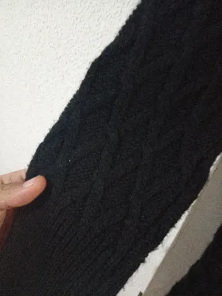 Vestido negro tejido manga larga invierno