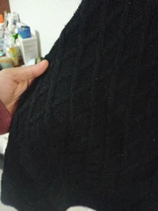 Vestido negro tejido manga larga invierno