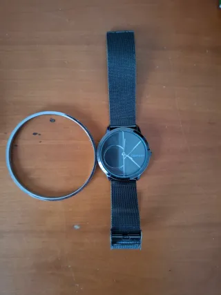 Reloj y Pulsera Calvin Klein Negro/Plata