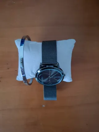 Reloj y Pulsera Calvin Klein Negro/Plata